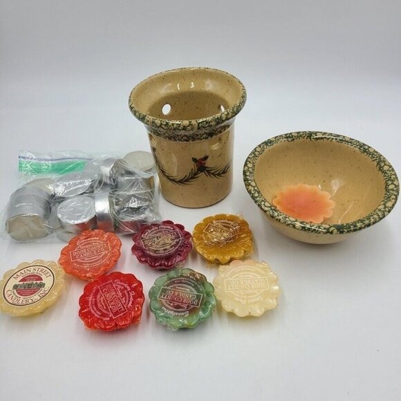 Vintage Three Rivers Pottery Potpourri Burner Tea Lights 8 Scented Tarts Lot 10 - Picture 3 of 5